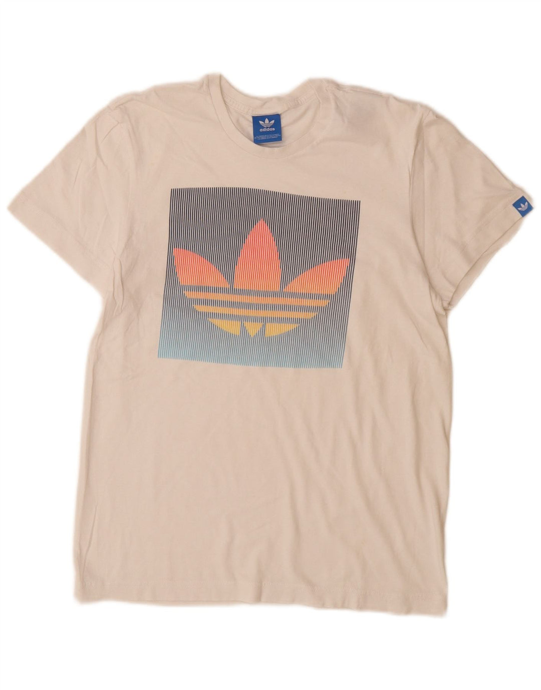 ADIDAS T-Shirt Graphique Homme Petit Blanc Coton
