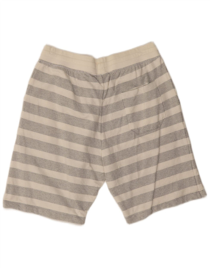 Zara Short Sport Homme XL Coton Rayé Gris