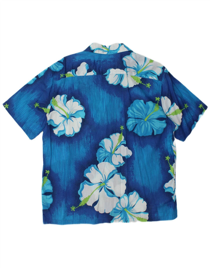 PIOMBO Chemise à Manches Courtes Homme Grand Bleu Floral Coton