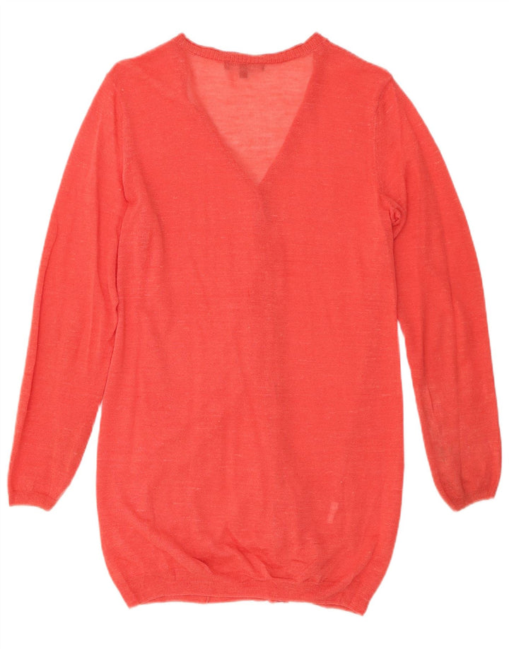 LAURA ASHLEY Pull cardigan long pour femme UK 12 Rouge moyen