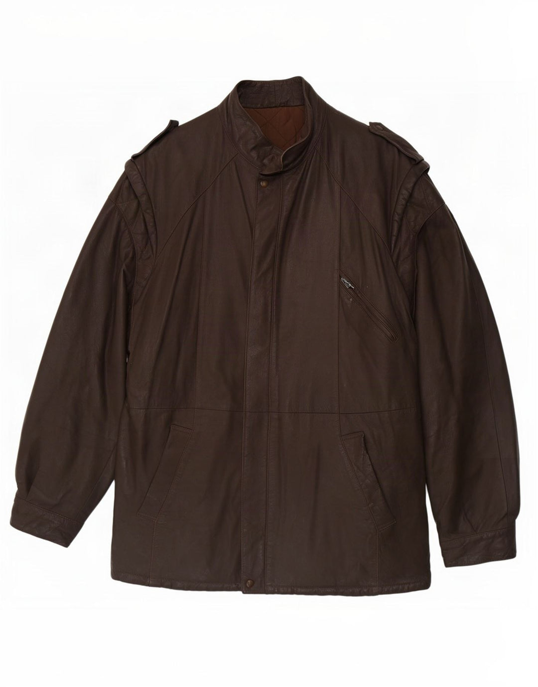 veste en cuir militaire vintage pour hommes IT 54 2XL Marron