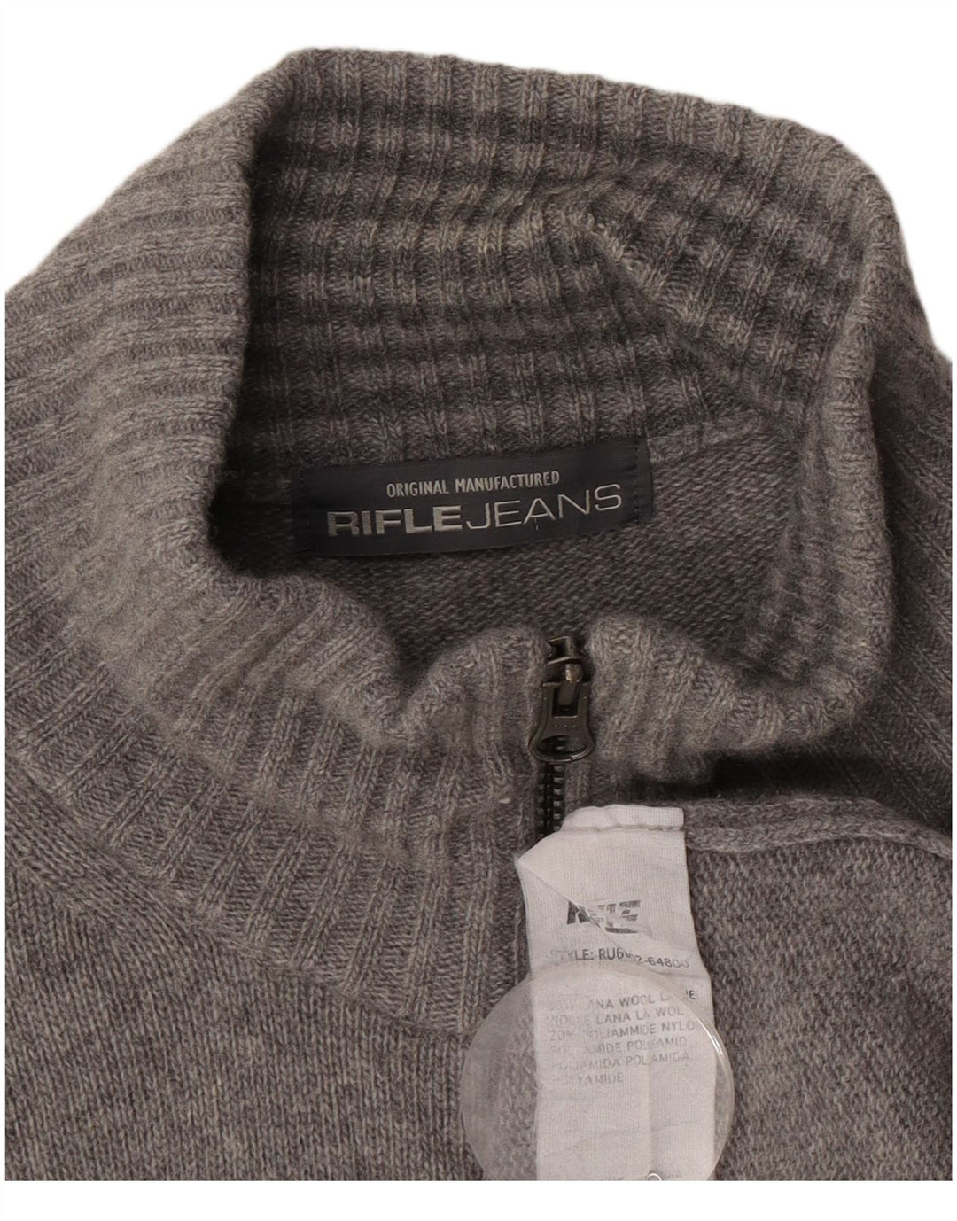Rifle Cardigan Homme Pull 2XL Gris Laine