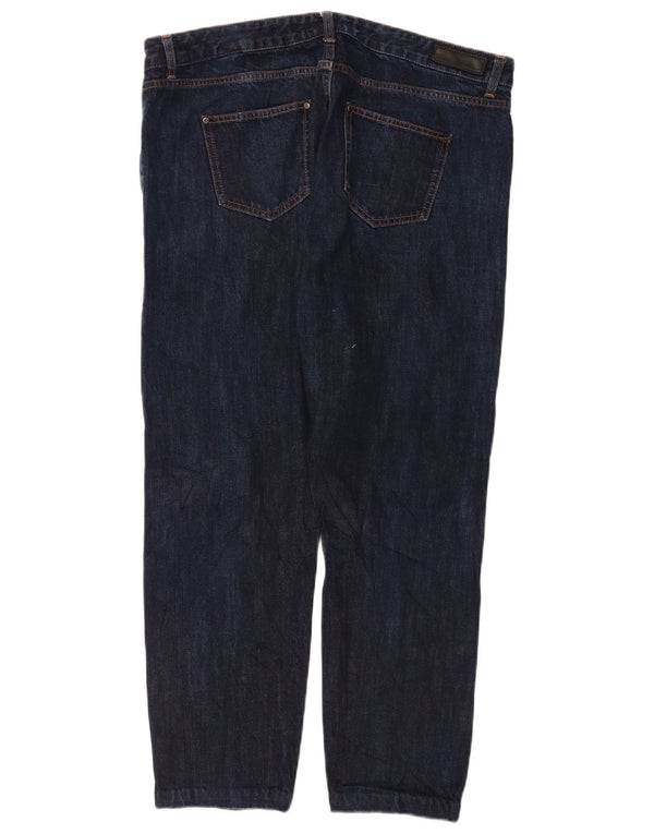 Marks & Spencer Jean fuselé pour femme UK 18 XL W38 L28 Bleu marine Coton