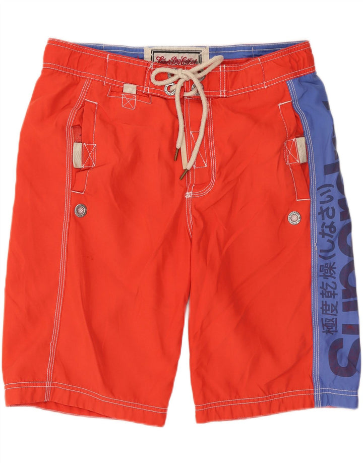 SUPERDRY Short de Bain Graphique Homme Petit Rouge Colorblock Polyester