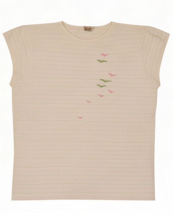 Vintage Womens Graphic T-Shirt Top IT 46 Large White Rayé