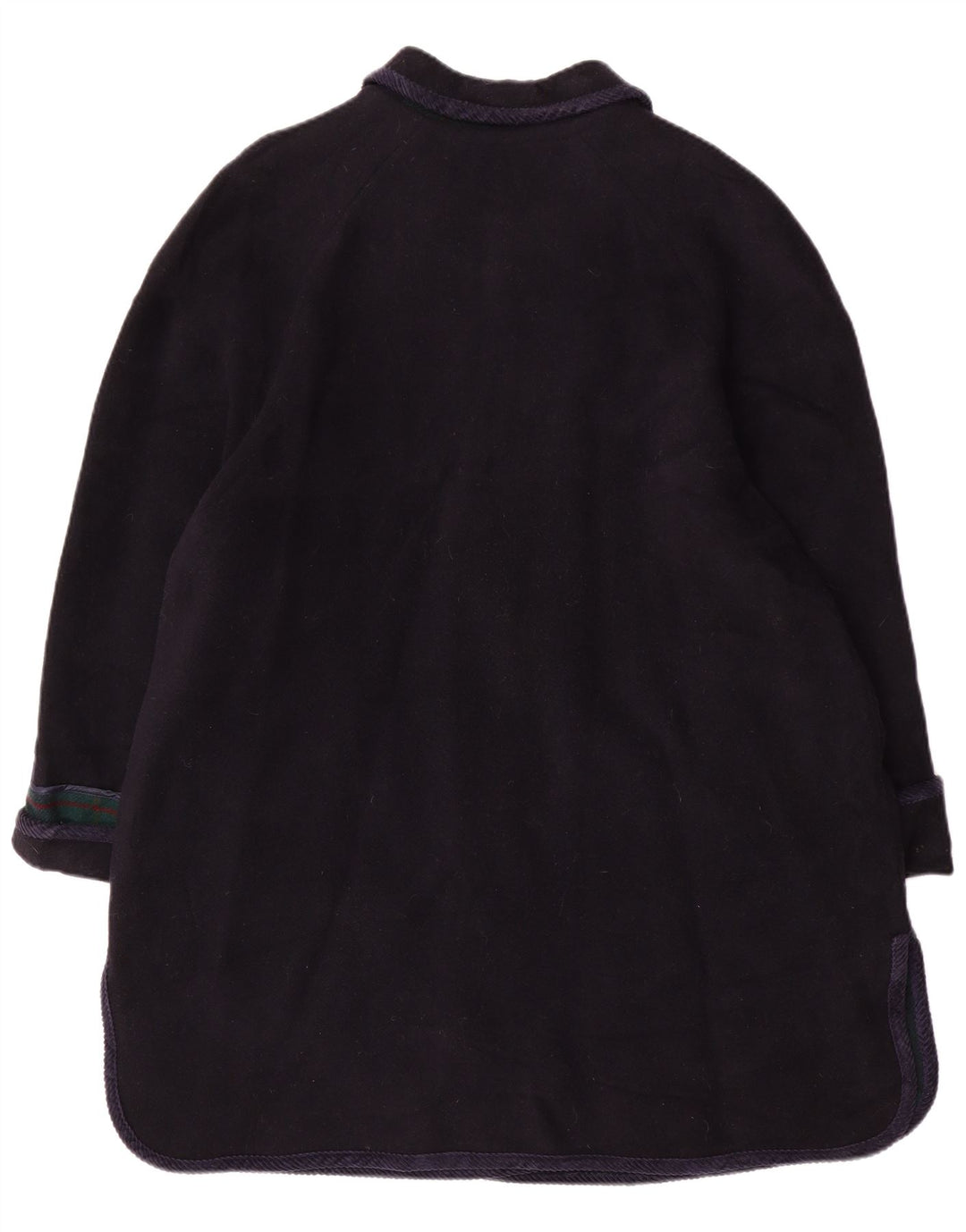vintage Femme Pardessus UK 20 2XL Laine Bleu Marine