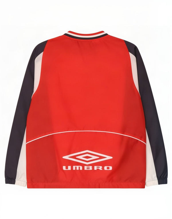 Umbro Hommes Pull Survêtement Top Veste Petit Rouge Colorblock Polyester