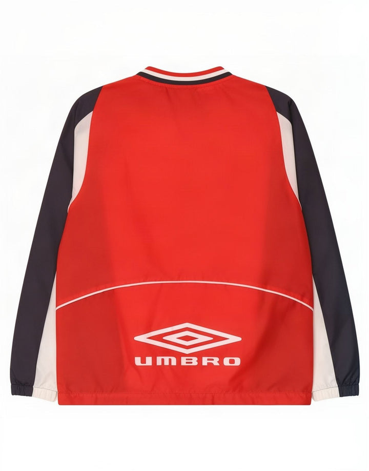 Umbro Hommes Pull Survêtement Top Veste Petit Rouge Colorblock Polyester