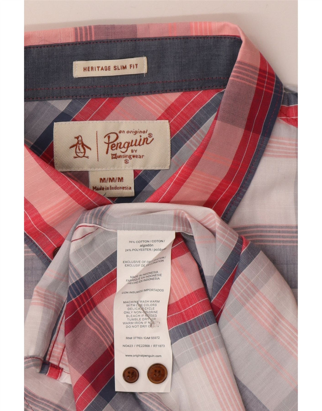 Penguin Chemise à Manches Courtes Heritage Homme Multicolore Plaid