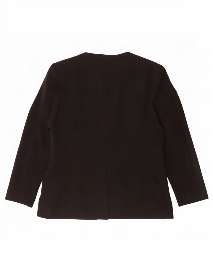 Marks & Spencer Veste Blazer Ouverte Femme UK 14 Moyen Noir Polyester