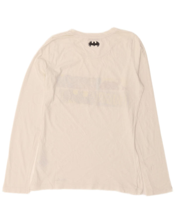 Liu Jo Womens BATGIRL Graphic Top Manches Longues UK 14 Grand Coton Blanc