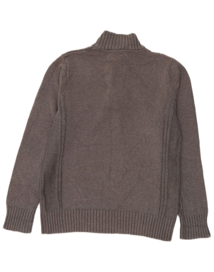 Marks & Spencer Pull bleu Harbor à col boutonné pour homme, petit gris