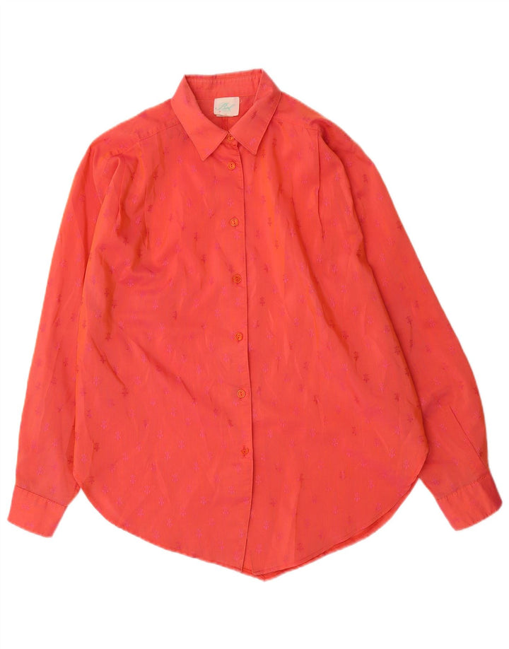 chemise à manches longues femme vintage EU 38 Coton moucheté rouge moyen
