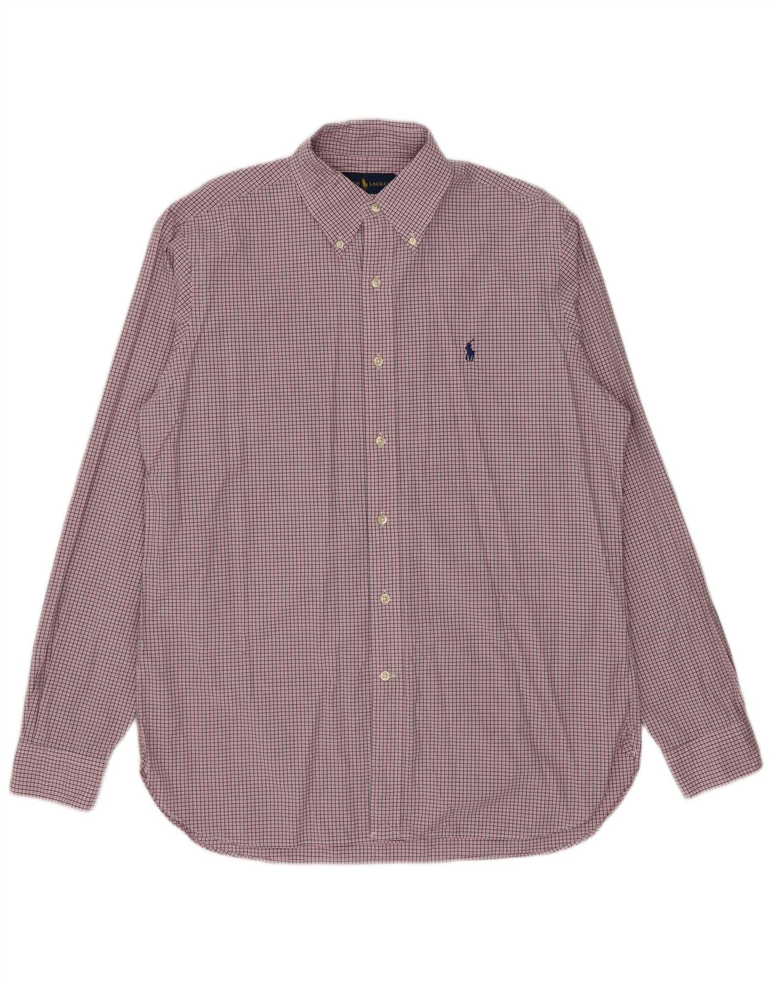 Ralph Lauren Chemise Homme Taille 15 1/2 Coton à carreaux rose moyen