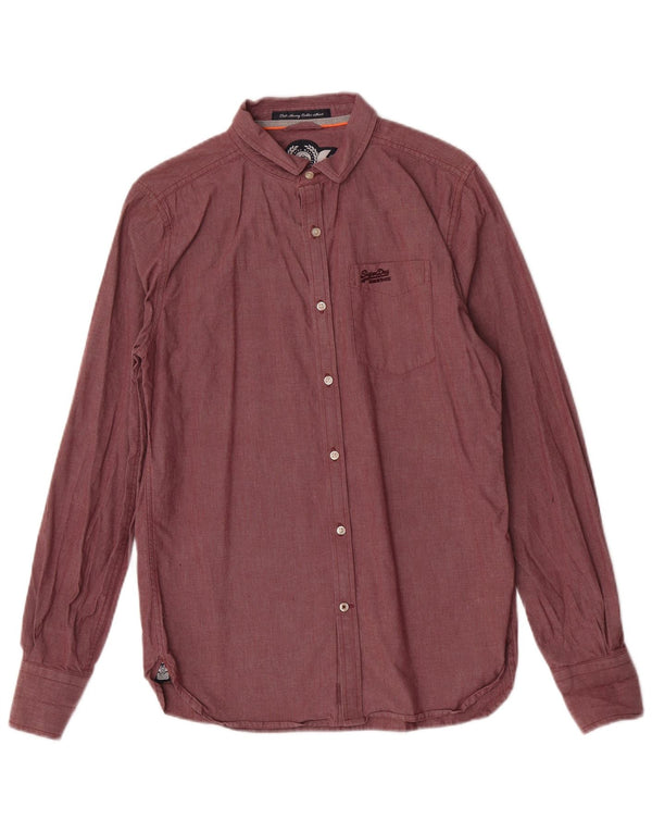 Superdry Chemise Homme Coton Bordeaux Moyen