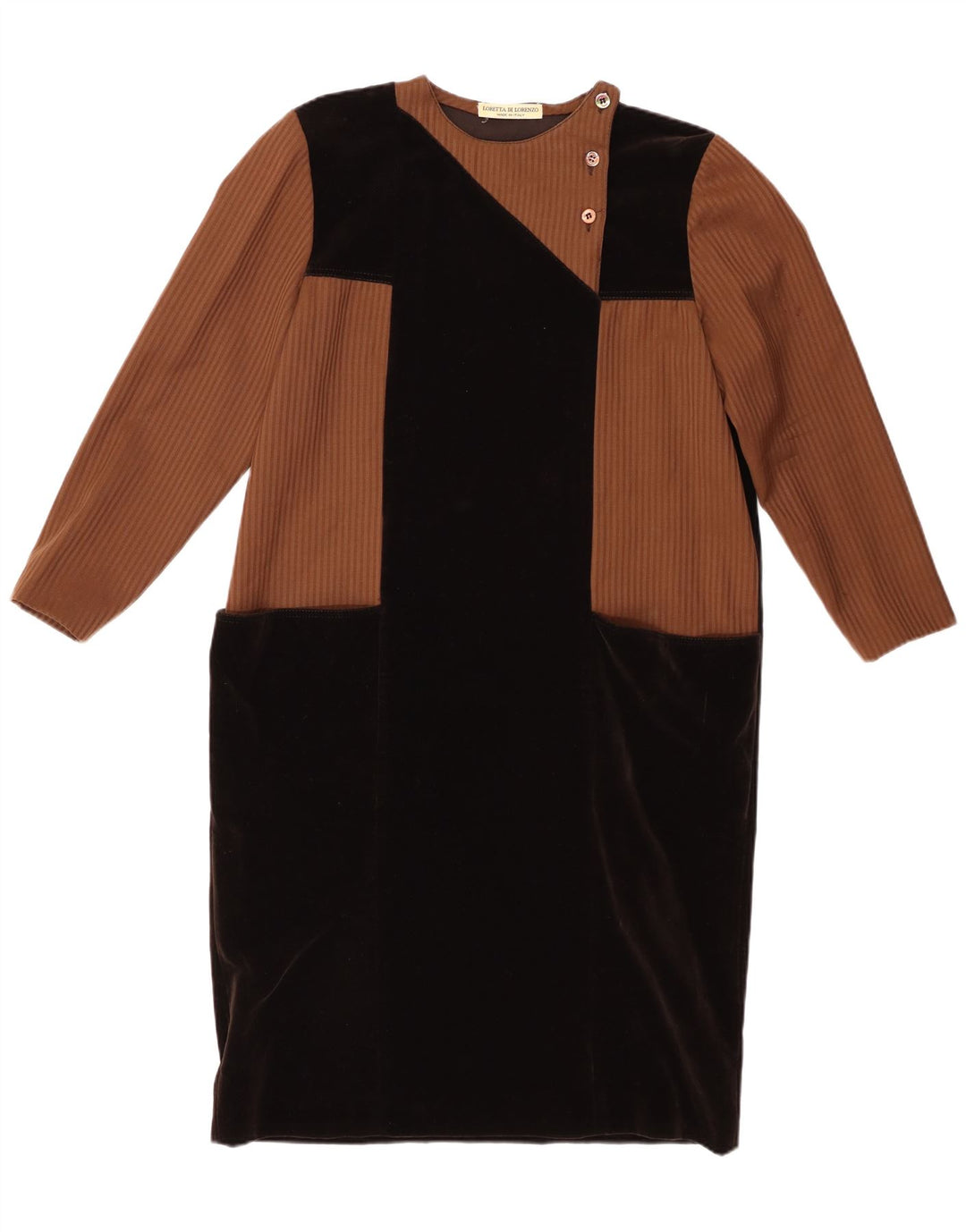 LORETTA DI LORENZO Robe droite à manches 3/4 pour femme IT 42 Noir moyen