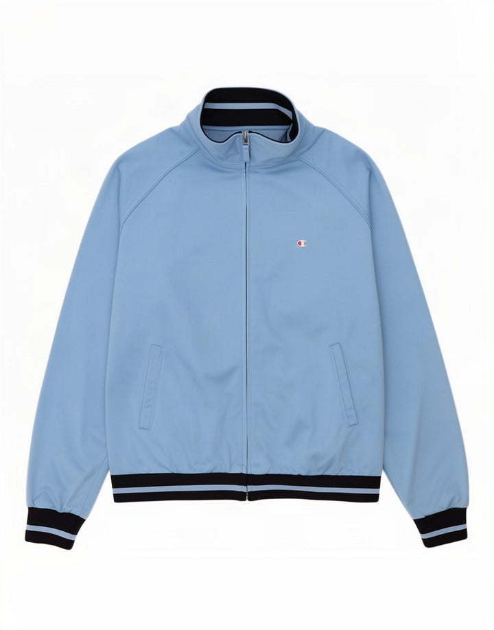 Champion Veste de survêtement pour homme Large Bleu Colorblock Polyester