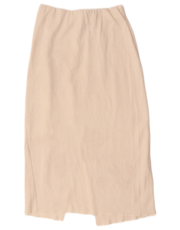 Zara Femme Jupe Midi Taille Haute Medium W28 Coton Blanc Cassé