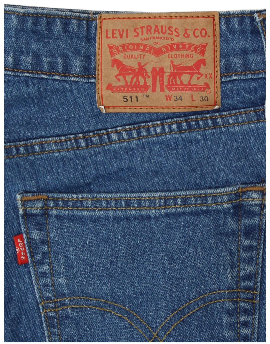 Levi's Mens 511 Slim Jeans W34 L30 Blue Cotton