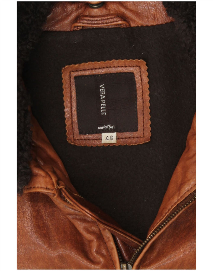 Conbipel Veste en Cuir Homme IT 48 Cuir Marron Moyen