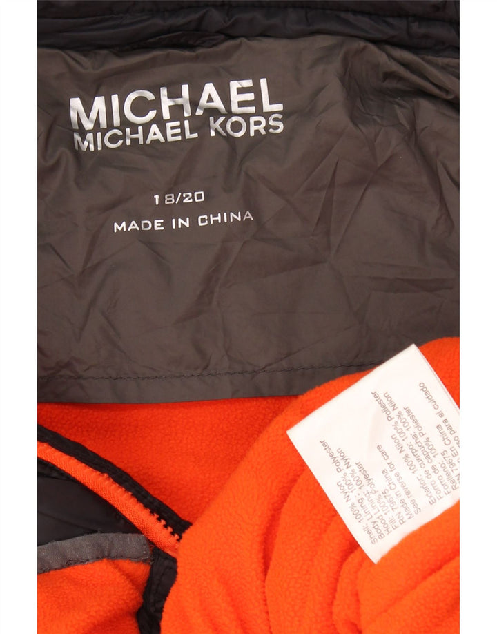 MICHAEL KORS Veste matelassée à capuche pour garçon 15-16 ans Gris Colorblock Nylon