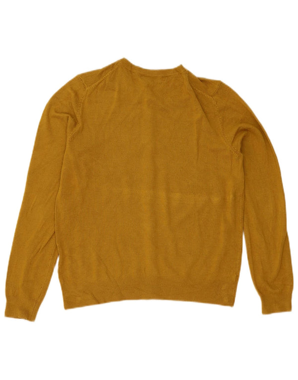 Marks & Spencer Pull Cardigan Femme UK 12 Viscose Jaune Moyen