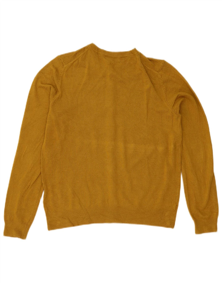 Marks & Spencer Pull Cardigan Femme UK 12 Viscose Jaune Moyen