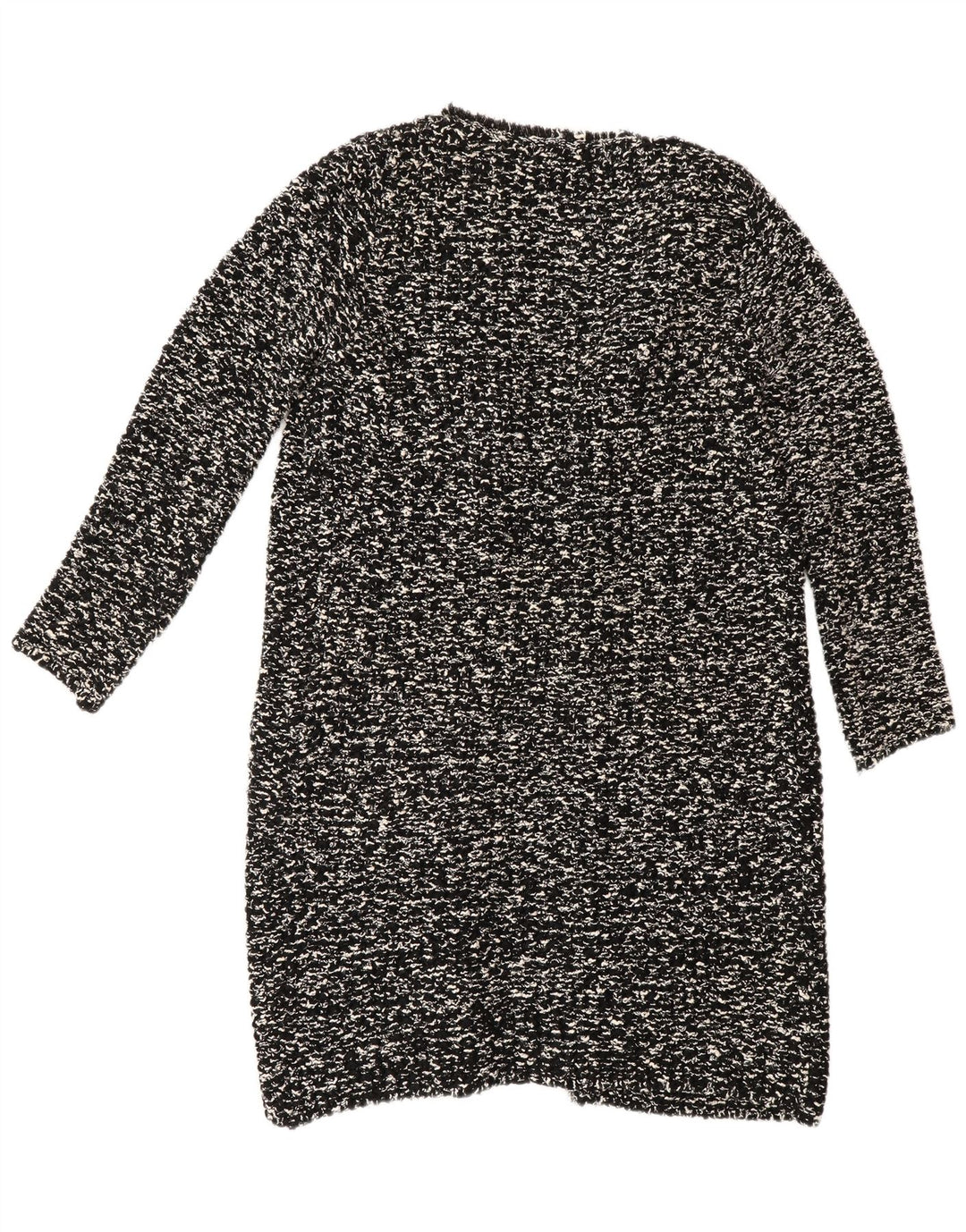 Zara Cardigan long pour femme UK 14 Medium Noir moucheté
