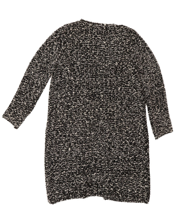 Zara Cardigan long pour femme UK 14 Medium Noir moucheté