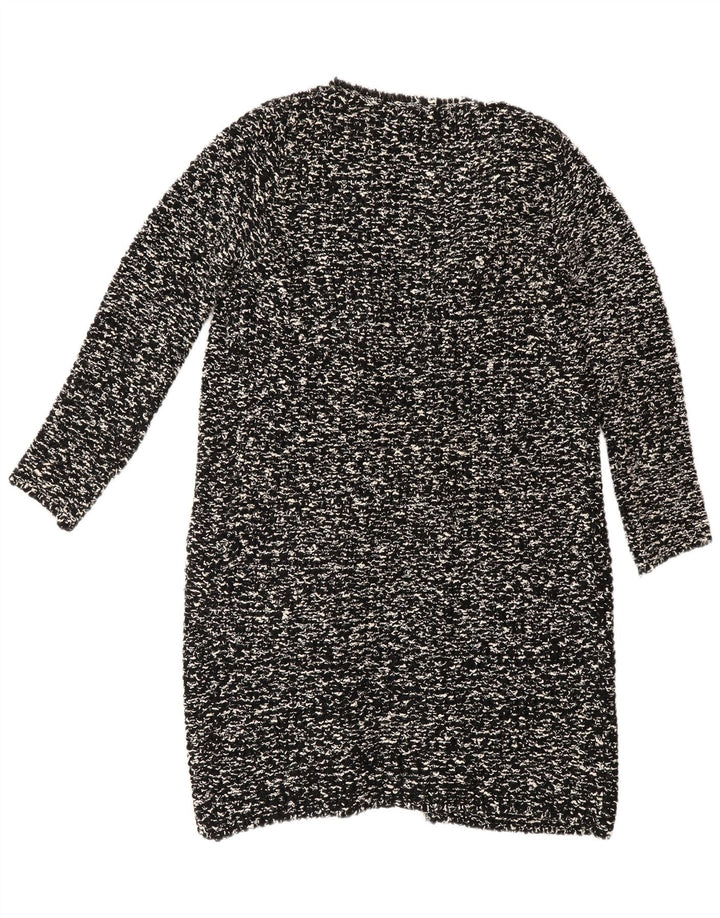 Zara Cardigan long pour femme UK 14 Medium Noir moucheté
