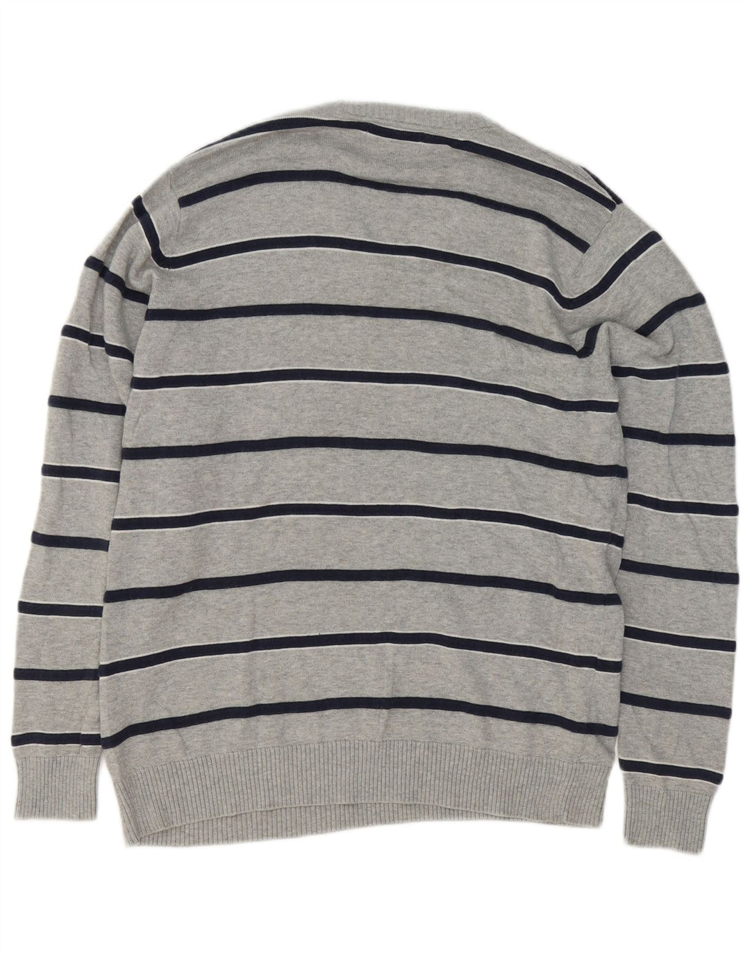 Marks & Spencer Pull Blue Harbor Col V Homme Gris Moyen Rayé