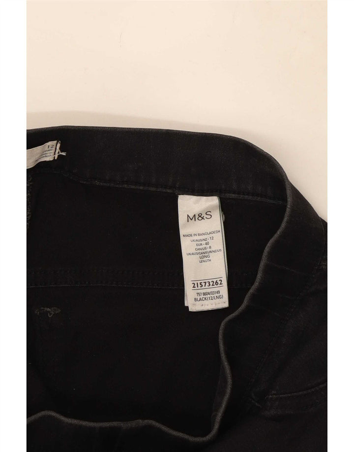 Marks & Spencer Jean Jegging Femme UK 12 Moyen W30 L29 Coton Noir