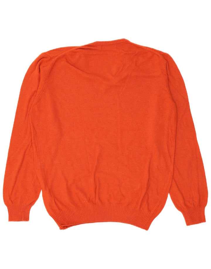 Zara Pull Col V Homme XL Orange Viscose