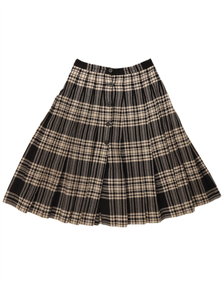 jupe plissée femme vintage W26 Petit Plaid Noir