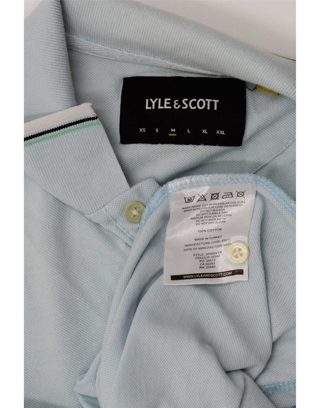 Lyle & Scott Polo Homme Bleu Moyen Rayé Coton