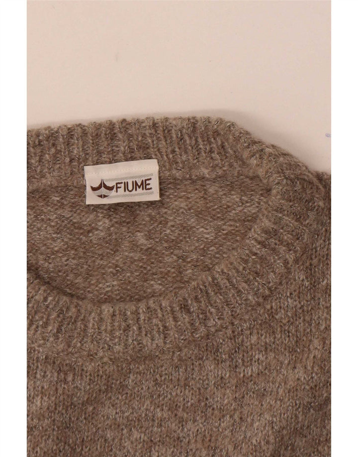 Fiume Pull graphique à col rond pour homme IT 52 Large Marron Colourblock