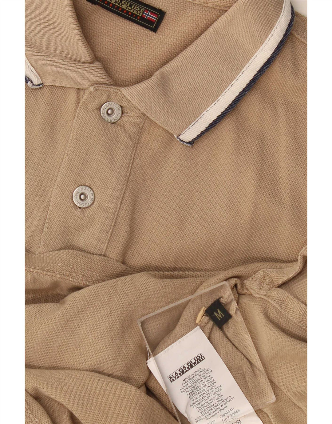 Napapijri Polo Homme Beige Moyen Coton