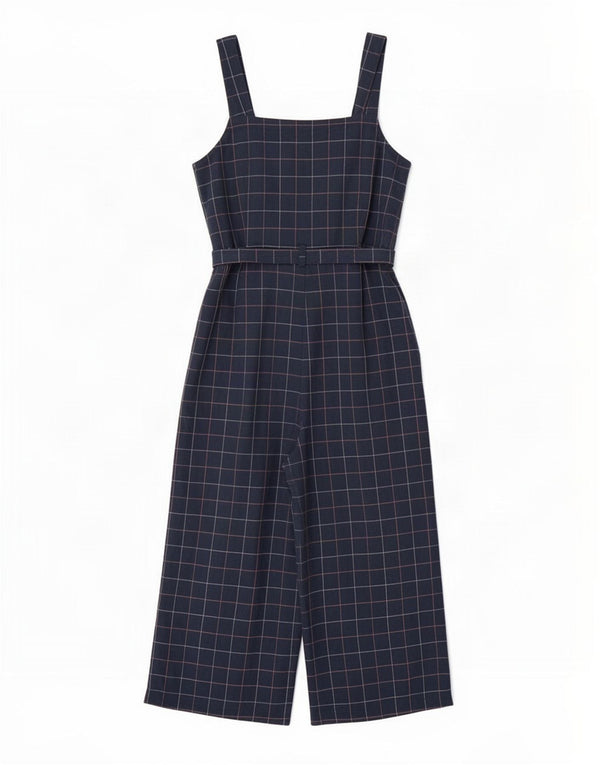 Seasalt Cornwall Petite combinaison pour femme UK 12 en coton à carreaux bleu marine moyen