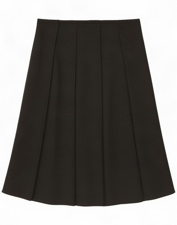 Marks & Spencer Womens A-Line Skirt UK 14 Large W32 Khaki Striped Polyester