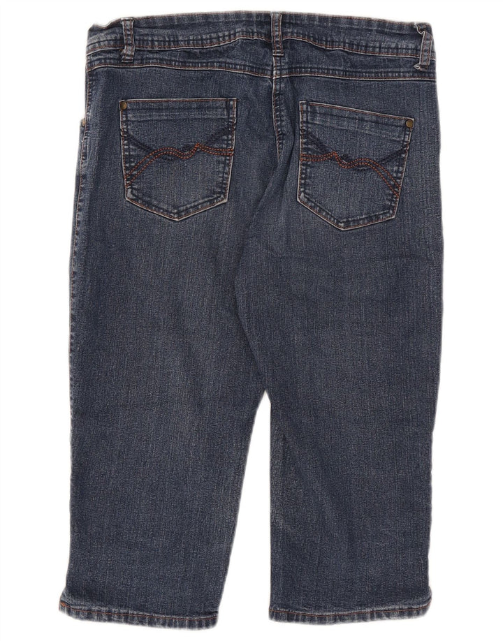 M&Co Bermuda en jean pour femme UK 12 Medium W32 Bleu Coton