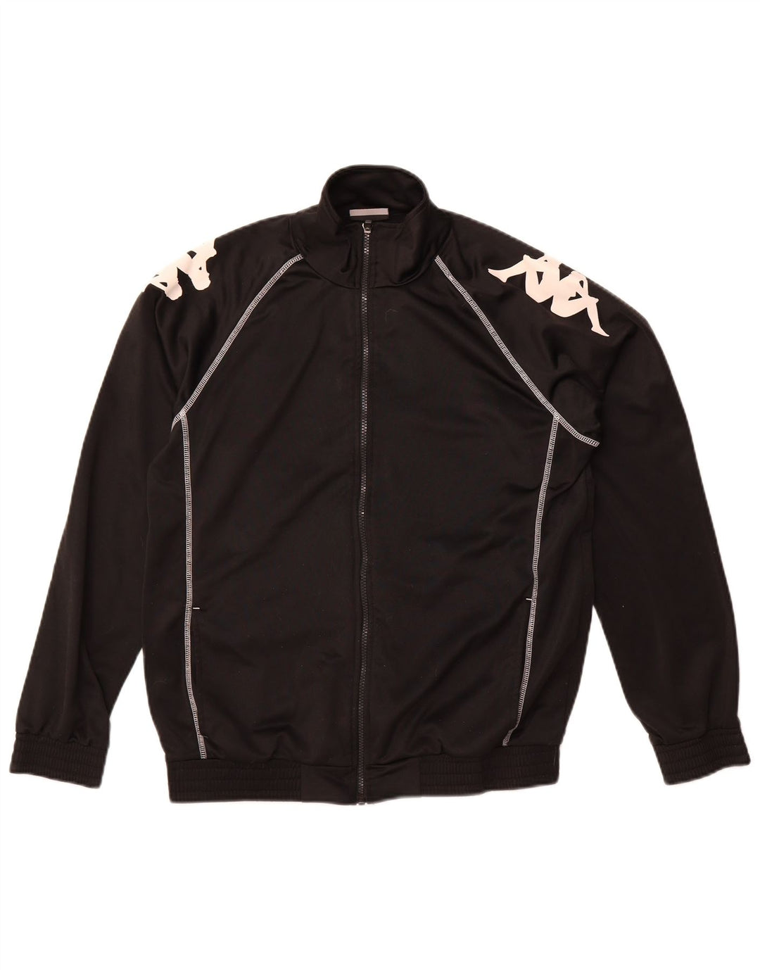 Kappa Veste de Survêtement Graphique Homme Noir Moyen Polyester