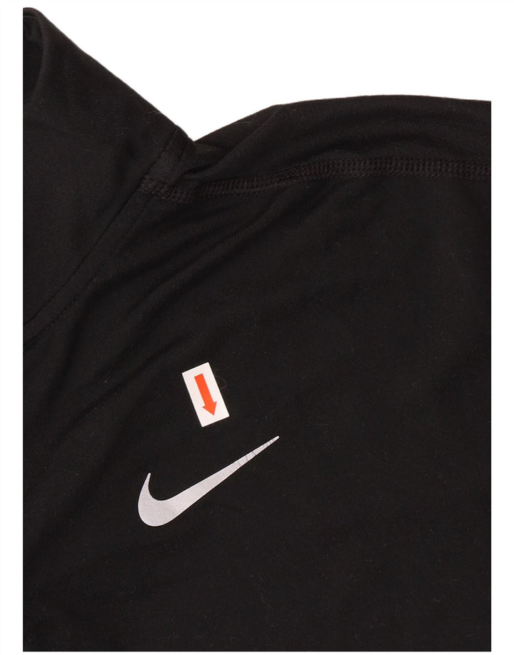 NIKE Haut de survêtement Dri Fit à col zippé pour femme UK 10 Small Noir