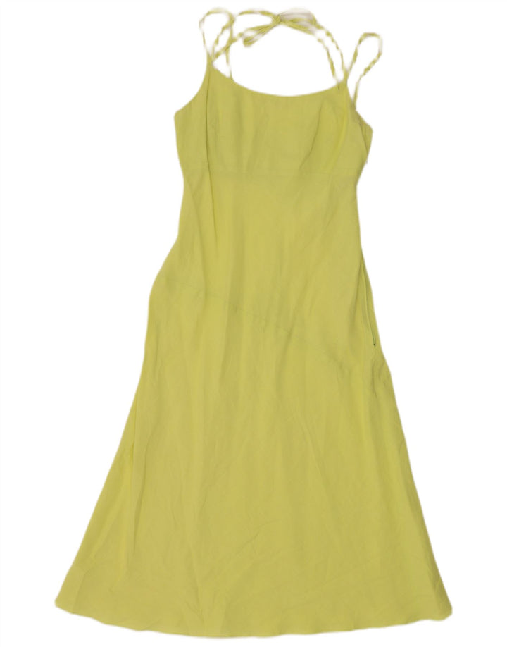 Benetton Robe d'été régulière pour femme UK 12 Jaune moyen
