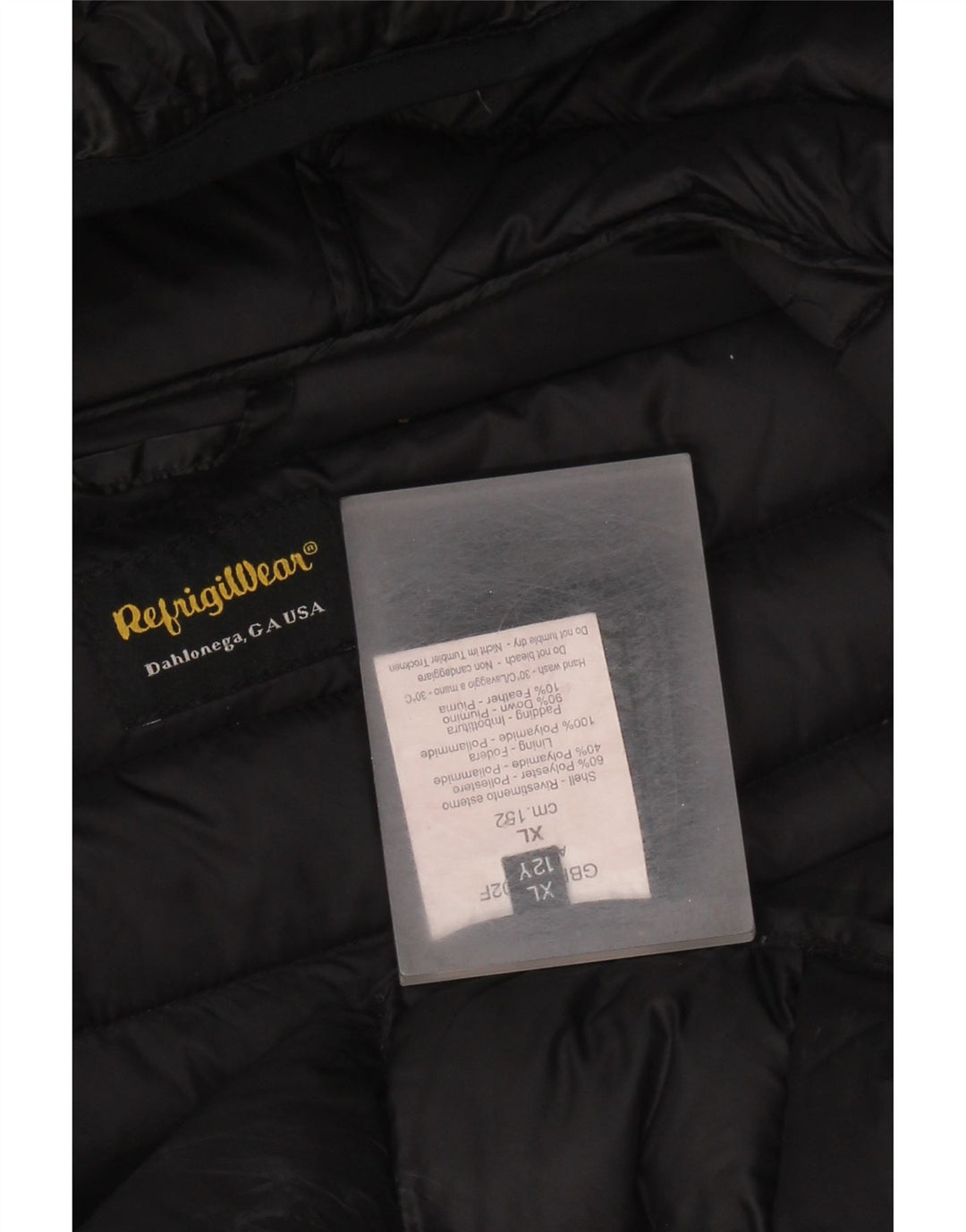 REFRIGIWEAR Veste matelassée à capuche pour garçon 11-12 ans XL Noir Polyester
