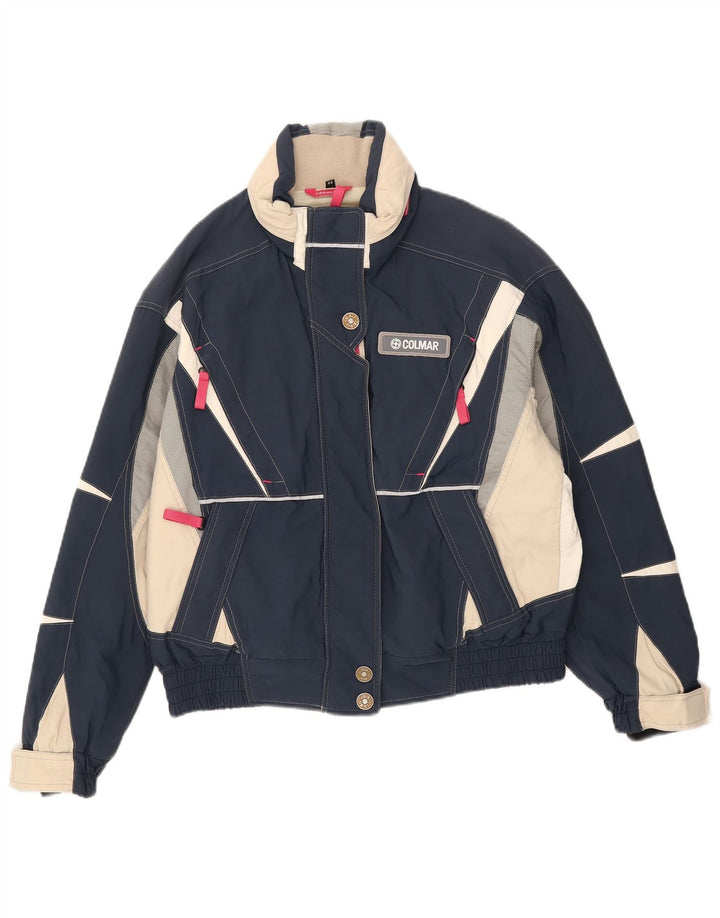 Veste de ski à capuche femme Colmar IT 44 bleu marine moyen colour block