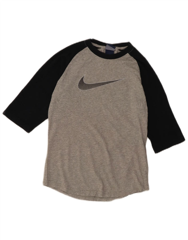 Nike Garçon Graphique Haut Manches 3/4 10-11 ans Gris Moyen Colorblock Coton