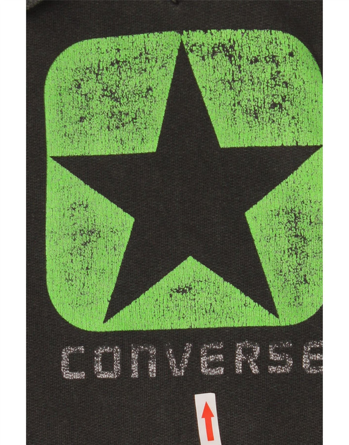 Converse Pull à Capuche Graphique Homme Gris Moyen Coton