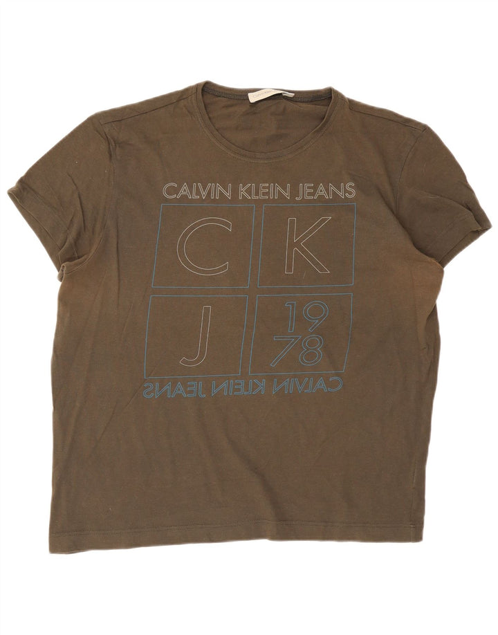 Calvin Klein T-shirt graphique pour homme 2XL Kaki