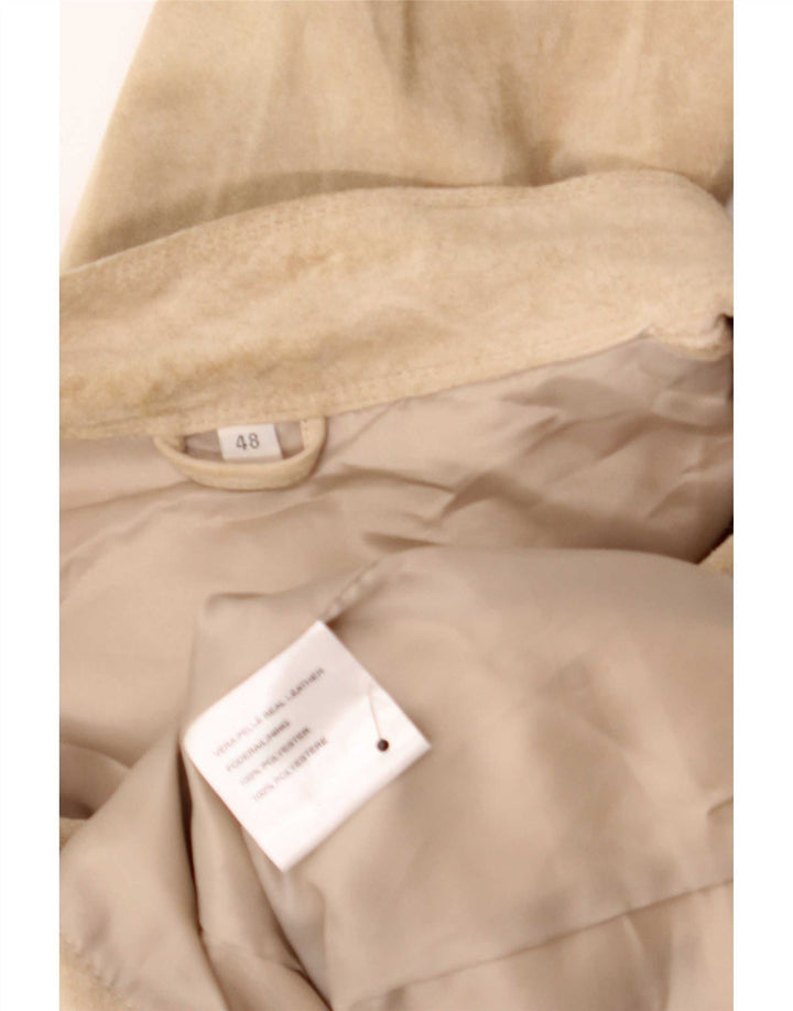 Veste en daim femme vintage IT 48 XL Cuir beige