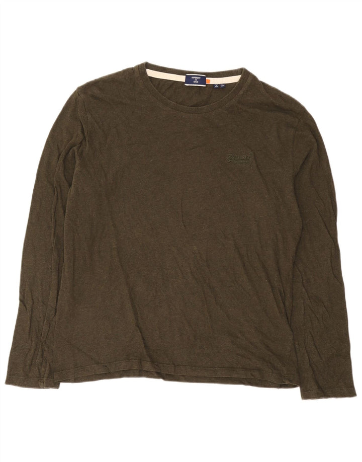 Superdry Homme Top Manches Longues XL Kaki Coton